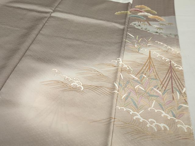 平和屋着物●豪華色留袖　流水風景花鳥文　暈し染め　金彩　正絹　逸品　DABG2510ud