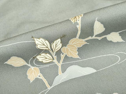 平和屋着物●中国三大刺繍　相良刺繍　訪問着　流水草花文　暈し染め　金彩　大丸扱い　正絹　逸品　DABG2515ud