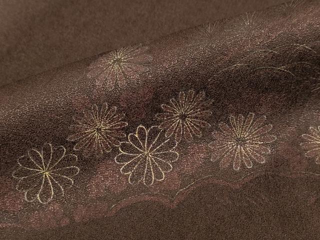 平和屋着物●訪問着　刺繍　草花文　金彩　大丸扱い　正絹　逸品　DABG2516ud