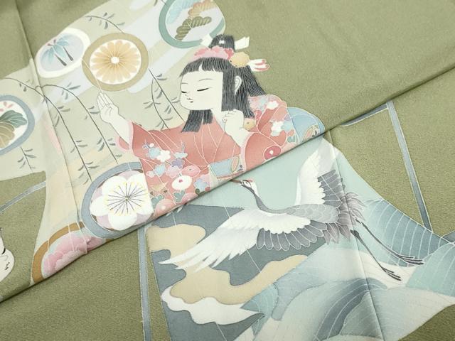 平和屋着物●訪問着　友禅　作家物　童子遊び　正絹　逸品　DABG2519ud