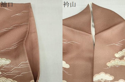 平和屋着物●訪問着　駒刺繍　花鳥文　暈し染め　金彩　正絹　逸品　DABG2521ud