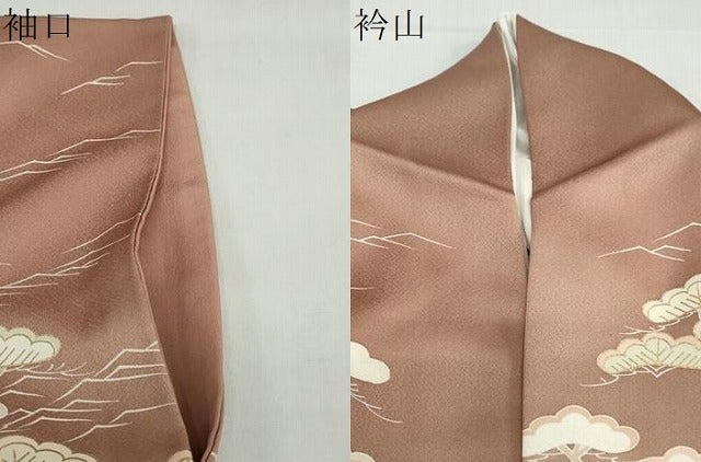 平和屋着物●訪問着　駒刺繍　花鳥文　暈し染め　金彩　正絹　逸品　DABG2521ud