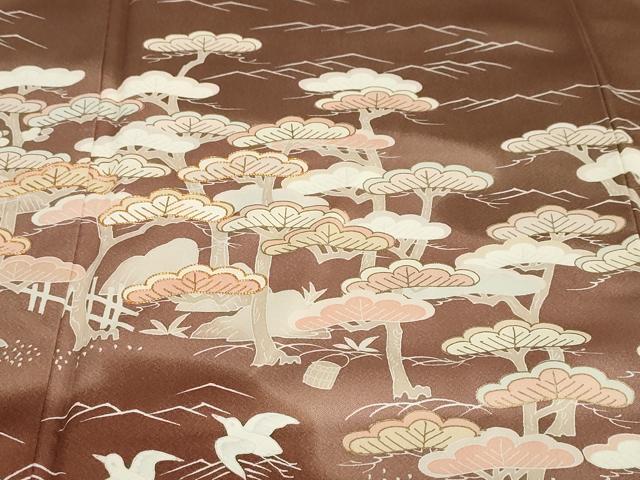 平和屋着物●訪問着　駒刺繍　花鳥文　暈し染め　金彩　正絹　逸品　DABG2521ud