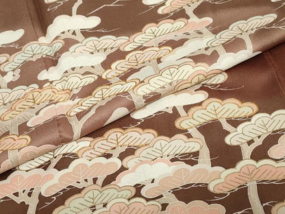 平和屋着物●訪問着　駒刺繍　花鳥文　暈し染め　金彩　正絹　逸品　DABG2521ud