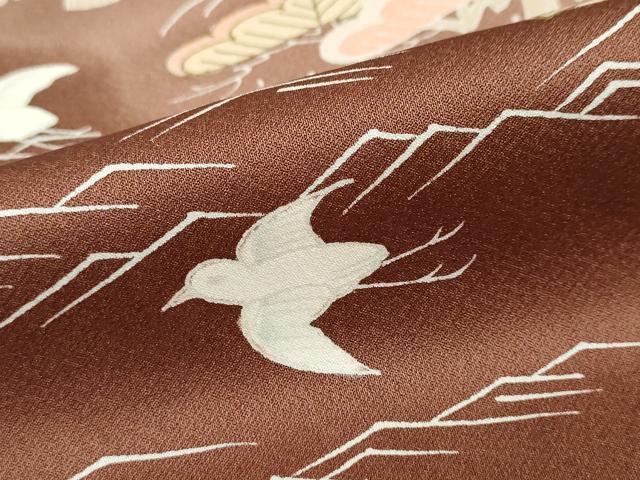 平和屋着物●訪問着　駒刺繍　花鳥文　暈し染め　金彩　正絹　逸品　DABG2521ud