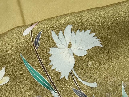 平和屋着物●訪問着　草花文　暈し染め　金彩　正絹　逸品　DABG2524ud