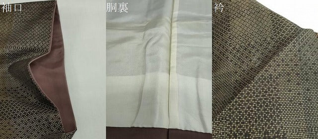 平和屋着物●本場大島紬　9マルキ　間道　正絹　逸品　DABG2525ud