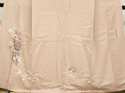 平和屋着物●西陣　京の名門　じゅらく謹製　帝王紫　訪問着　刺繍　几帳草花文　金彩　正絹　逸品　未使用　DABG2538ud