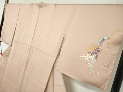 平和屋着物●西陣　京の名門　じゅらく謹製　帝王紫　訪問着　刺繍　几帳草花文　金彩　正絹　逸品　未使用　DABG2538ud