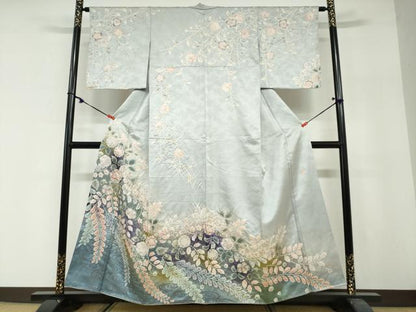 平和屋着物●伝統工芸士　白川貞夫　訪問着　絞り　辻が花　暈し染め　正絹　逸品　DABG2543ud