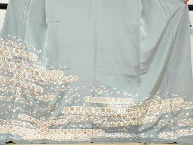平和屋着物●豪華色留袖　総刺繍　宝尽くし吉祥草花文　金糸　ロング丈　正絹　逸品　未使用　DABG2544ud