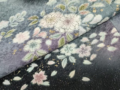 平和屋着物●訪問着　絞り　辻が花　暈し染め　黒地　金彩　金通し地　正絹　逸品　DABG2547ud