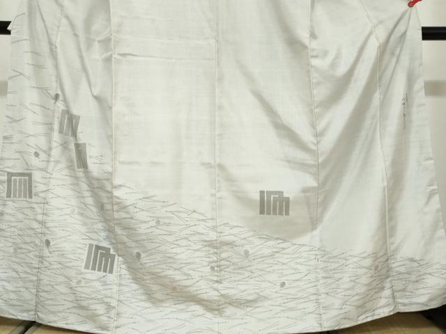 平和屋着物●二代目 川村久太郎　本場縞大島紬　訪問着　刺繍　源氏香　敷松葉文　やまと誂製　正絹　逸品　DABG2549ud