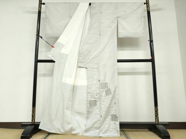 平和屋着物●二代目 川村久太郎　本場縞大島紬　訪問着　刺繍　源氏香　敷松葉文　やまと誂製　正絹　逸品　DABG2549ud