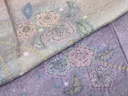 平和屋着物●訪問着　絞り　辻が花　暈し染め　金通し地　正絹　逸品　DABG2550ud