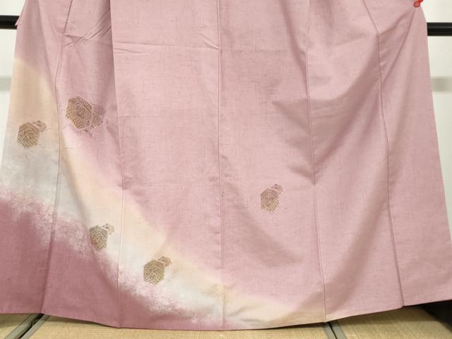平和屋着物●中国三大刺繍　スワトウ刺繍　汕頭刺繍　総刺繍　訪問着　紬地　雲霞吉祥花文　金糸　正絹　逸品　DABG2558ud