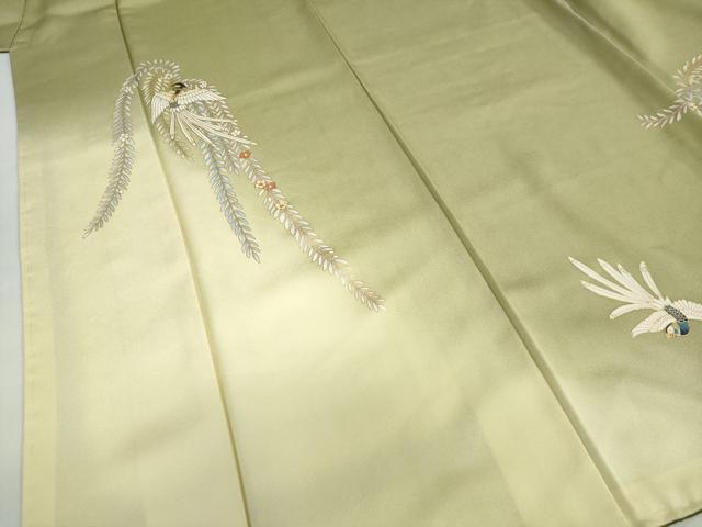 平和屋着物●螺鈿作家　甲斐泰造　訪問着　鳳凰草花文　暈し染め　金彩　正絹　逸品　未使用　DABG2562ud