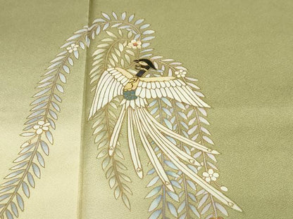 平和屋着物●螺鈿作家　甲斐泰造　訪問着　鳳凰草花文　暈し染め　金彩　正絹　逸品　未使用　DABG2562ud