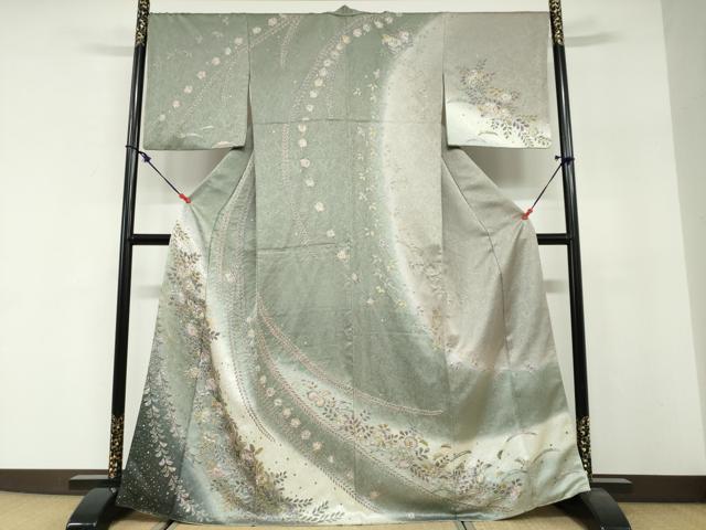平和屋着物●訪問着　絞り　辻が花　暈し染め　金彩　正絹　逸品　DABG2563ud