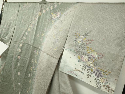 平和屋着物●訪問着　絞り　辻が花　暈し染め　金彩　正絹　逸品　DABG2563ud
