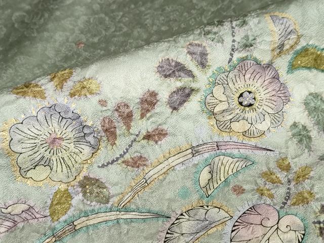 平和屋着物●訪問着　絞り　辻が花　暈し染め　金彩　正絹　逸品　DABG2563ud