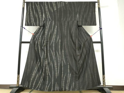 平和屋着物●本場大島紬　訪問着　9マルキ　枝葉文　正絹　逸品　DABG2581ud
