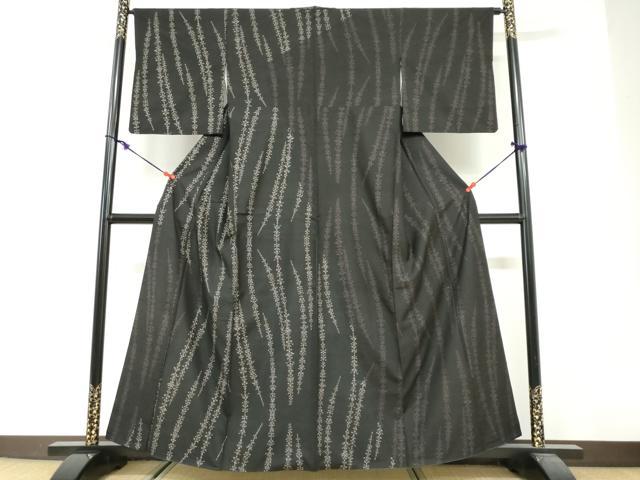 平和屋着物●本場大島紬　訪問着　9マルキ　枝葉文　正絹　逸品　DABG2581ud