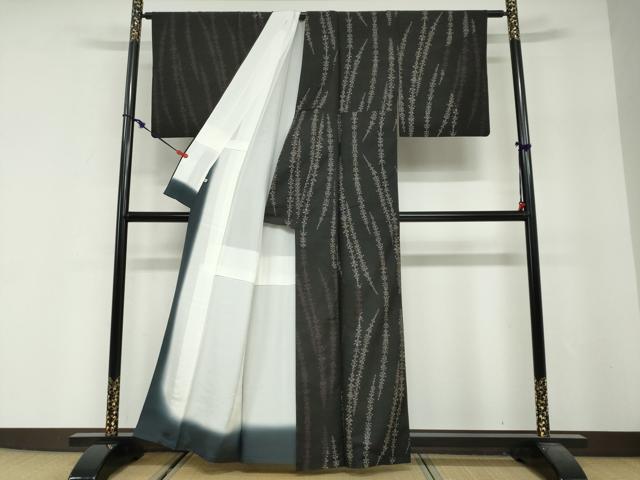 平和屋着物●本場大島紬　訪問着　9マルキ　枝葉文　正絹　逸品　DABG2581ud