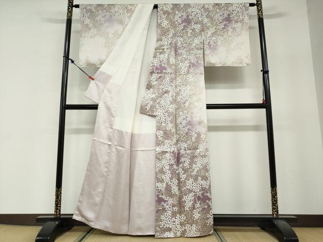 平和屋着物●訪問着　作家物　枝葉文　暈し染め　金彩　正絹　逸品　未使用　DABG2582ud