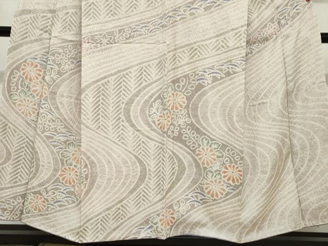 平和屋着物●訪問着　総絞り　流水草花文　ますいわ屋扱い　正絹　逸品　DABG2587ud