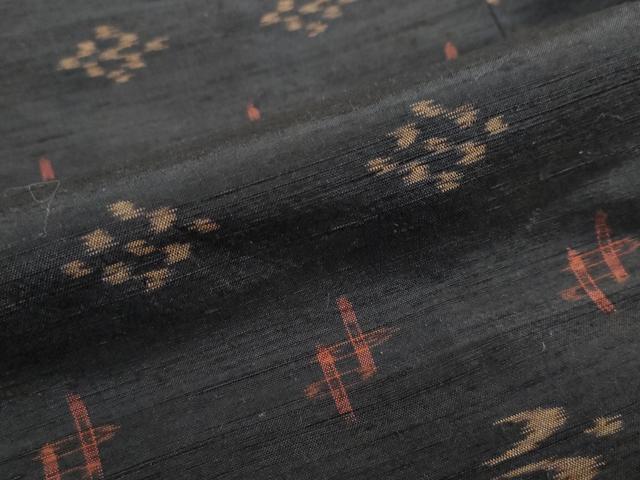 平和屋着物●上質な紬　琉球絣文様　正絹　逸品　DABG2592ud