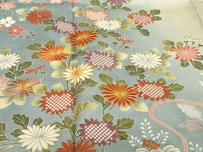 平和屋着物●訪問着　駒刺繍　吉祥草花文　暈し染め　正絹　逸品　DABG2593ud