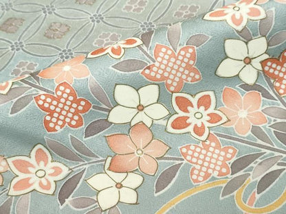 平和屋着物●訪問着　駒刺繍　吉祥草花文　暈し染め　正絹　逸品　DABG2593ud