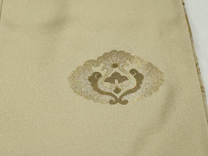 平和屋着物●訪問着　黄金繭　駒刺繍　草花丸文　金銀彩　さが美扱い　正絹　逸品　DABG2594ud