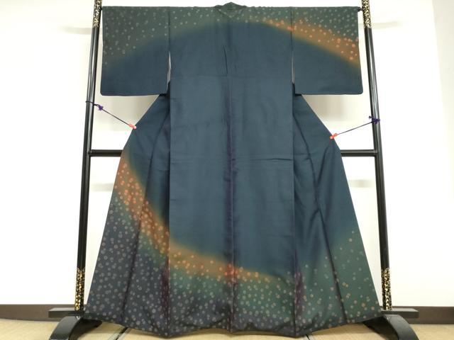 平和屋着物●訪問着　霞霰文　暈し染め　正絹　逸品　DABG2597ud