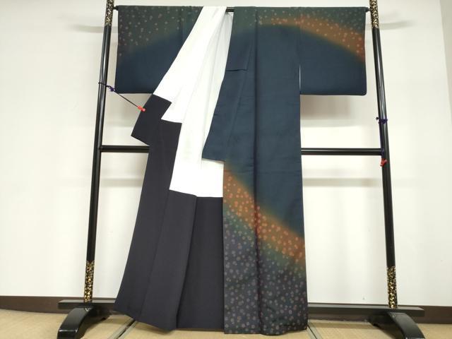 平和屋着物●訪問着　霞霰文　暈し染め　正絹　逸品　DABG2597ud