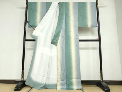 平和屋着物●上質な小紋　舞桜地紋　暈し染め　やまと誂製　正絹　逸品　DABG2600ud