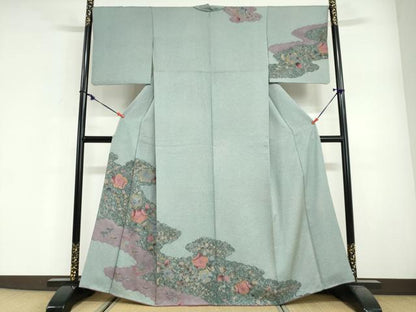 平和屋着物●訪問着　絞り　辻が花　金彩　正絹　逸品　DABG2601ud