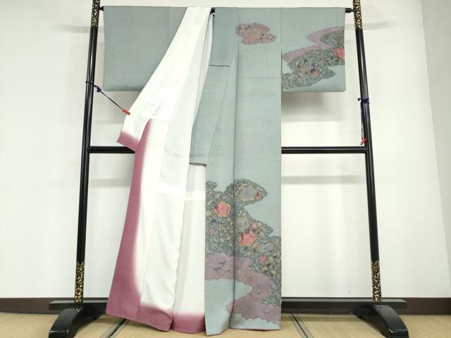 平和屋着物●訪問着　絞り　辻が花　金彩　正絹　逸品　DABG2601ud