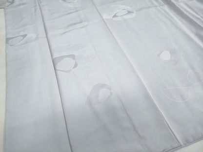 平和屋着物●上質な色無地　貝合わせ地紋　牡丹鼠色　正絹　逸品　未使用　DABG2605ud