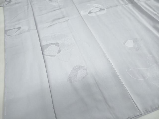 平和屋着物●上質な色無地　貝合わせ地紋　牡丹鼠色　正絹　逸品　未使用　DABG2605ud