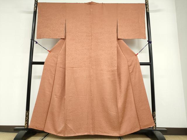 平和屋着物●上質な色無地　草花地紋　駱駝色　やまと誂製　正絹　逸品　DABG2611ud