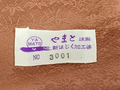 平和屋着物●上質な色無地　草花地紋　駱駝色　やまと誂製　正絹　逸品　DABG2611ud