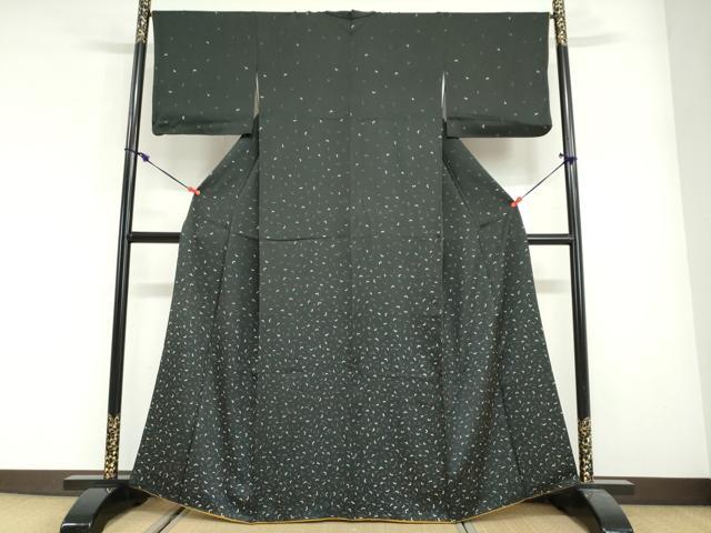 平和屋着物●訪問着　千代結び　黒地　正絹　逸品　DABG2615ud