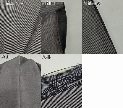 平和屋着物●伝統工芸師　服部光擴　江戸小紋　万筋　黒紅色×霞色　正絹　逸品　DABG2616ud