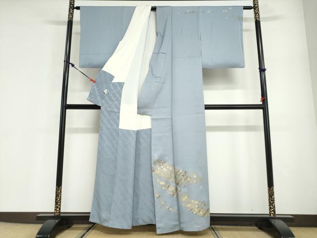 平和屋着物●訪問着　作家物　流水舞桜文　金彩　正絹　逸品　DABG2621ud