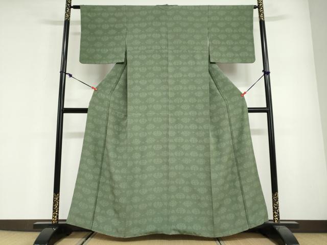 平和屋着物●上質な小紋　草花文　正絹　逸品　DABG2623ud