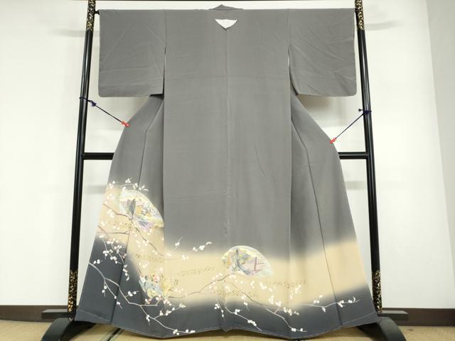 平和屋着物●豪華色留袖　地紙重ね　女人草花文　暈し染め　金彩　正絹　逸品　未使用　DABG2629ud