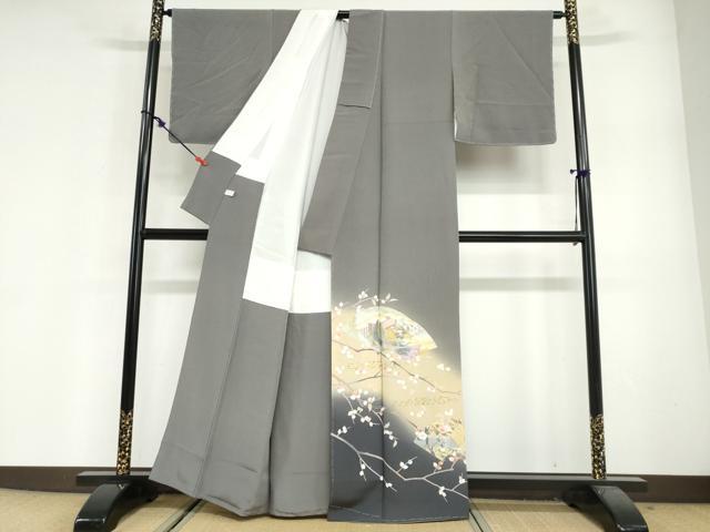 平和屋着物●豪華色留袖　地紙重ね　女人草花文　暈し染め　金彩　正絹　逸品　未使用　DABG2629ud