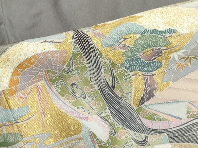平和屋着物●豪華色留袖　地紙重ね　女人草花文　暈し染め　金彩　正絹　逸品　未使用　DABG2629ud